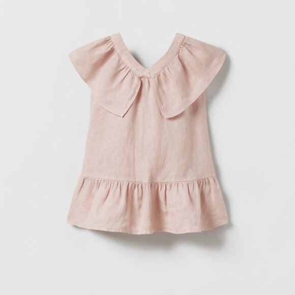 Zara Linen Dress Light Pink